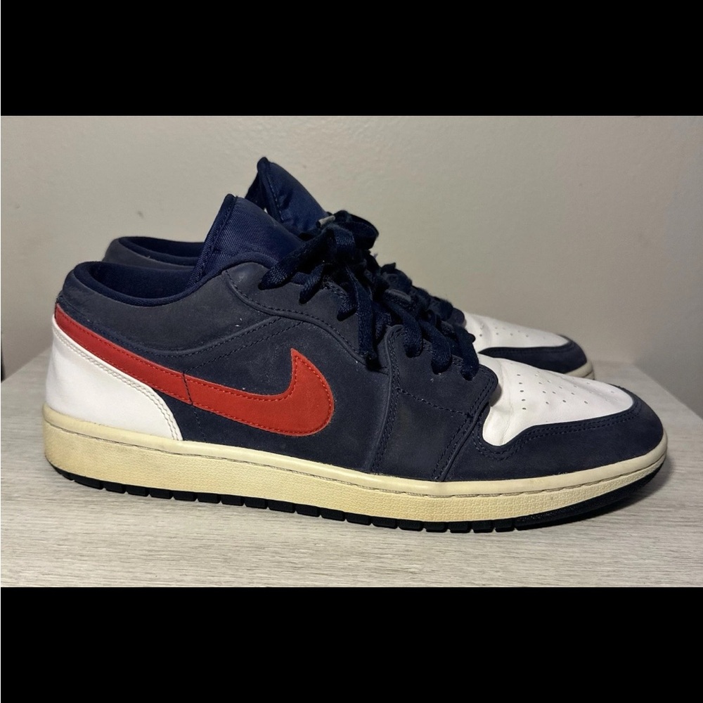 Nike Air Jordan 1 Low 'USA'‎  Midnight Navy/Gym-Red White Men's Size 11.5